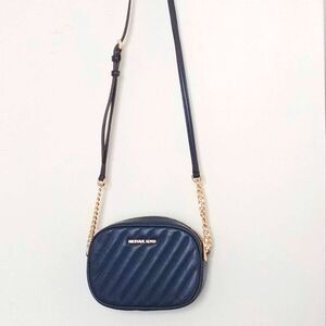 Michael Kors Navy Blue Quilted Crossbody Purse
